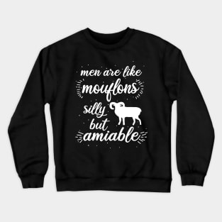 Mouflon men hunter animals nature hunt hunting Crewneck Sweatshirt